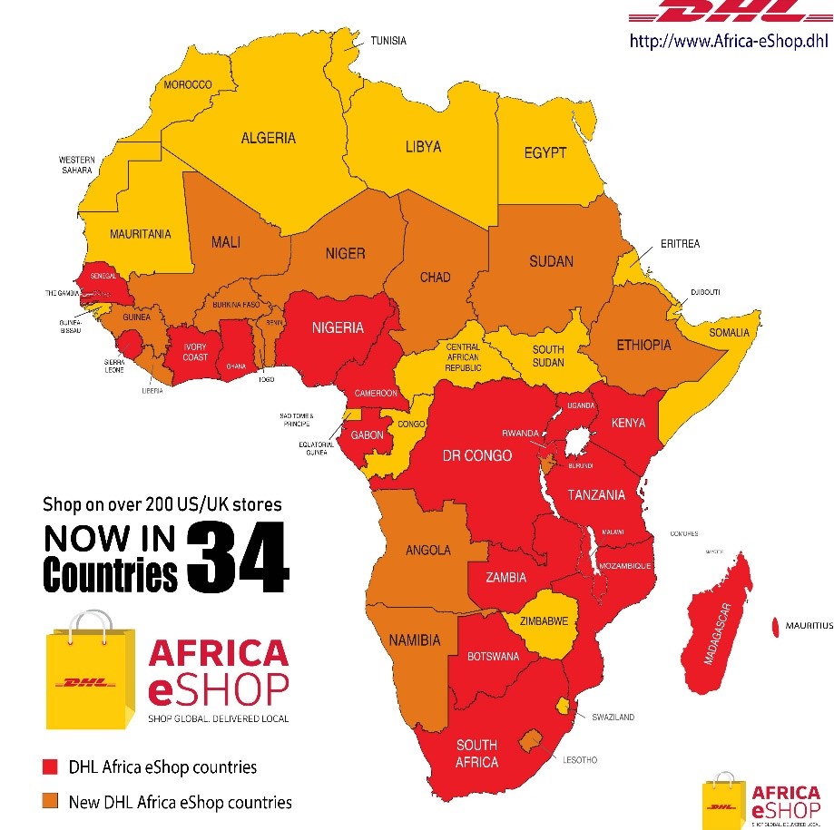 DHL Africa eShop事業対象国として新たに13マーケットを追加し、アフリカの34カ国に対応